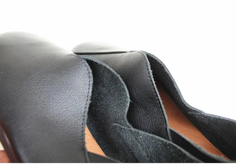Spring Leather Soft Women's Hand-made Flats