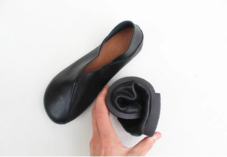 Spring Leather Soft Women's Hand-made Flats