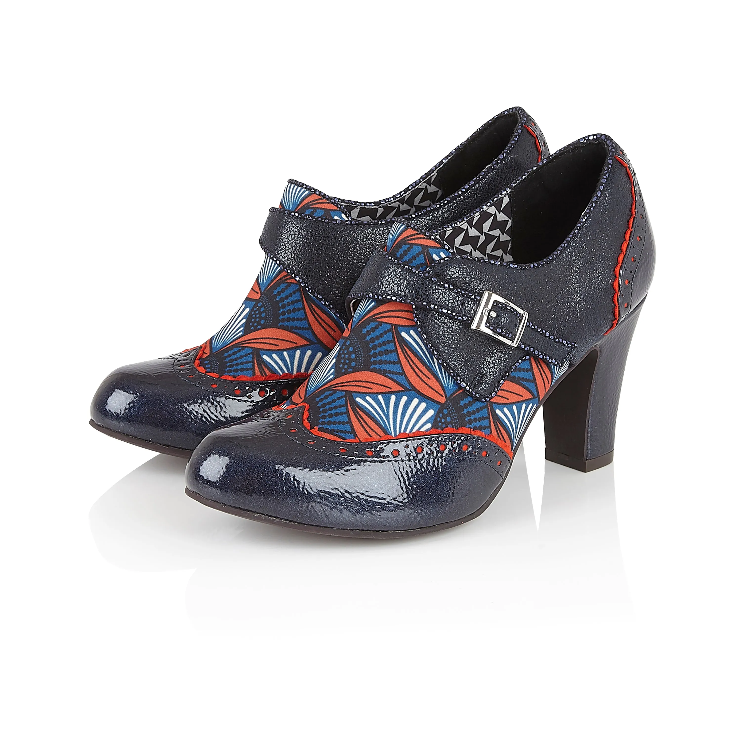 Tamsin Blue Orange Sturdy but Elegant Buckled Bootie by Ruby Shoo