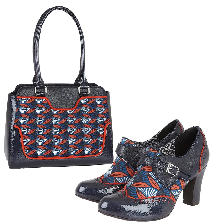 Tamsin Blue Orange Sturdy but Elegant Buckled Bootie by Ruby Shoo