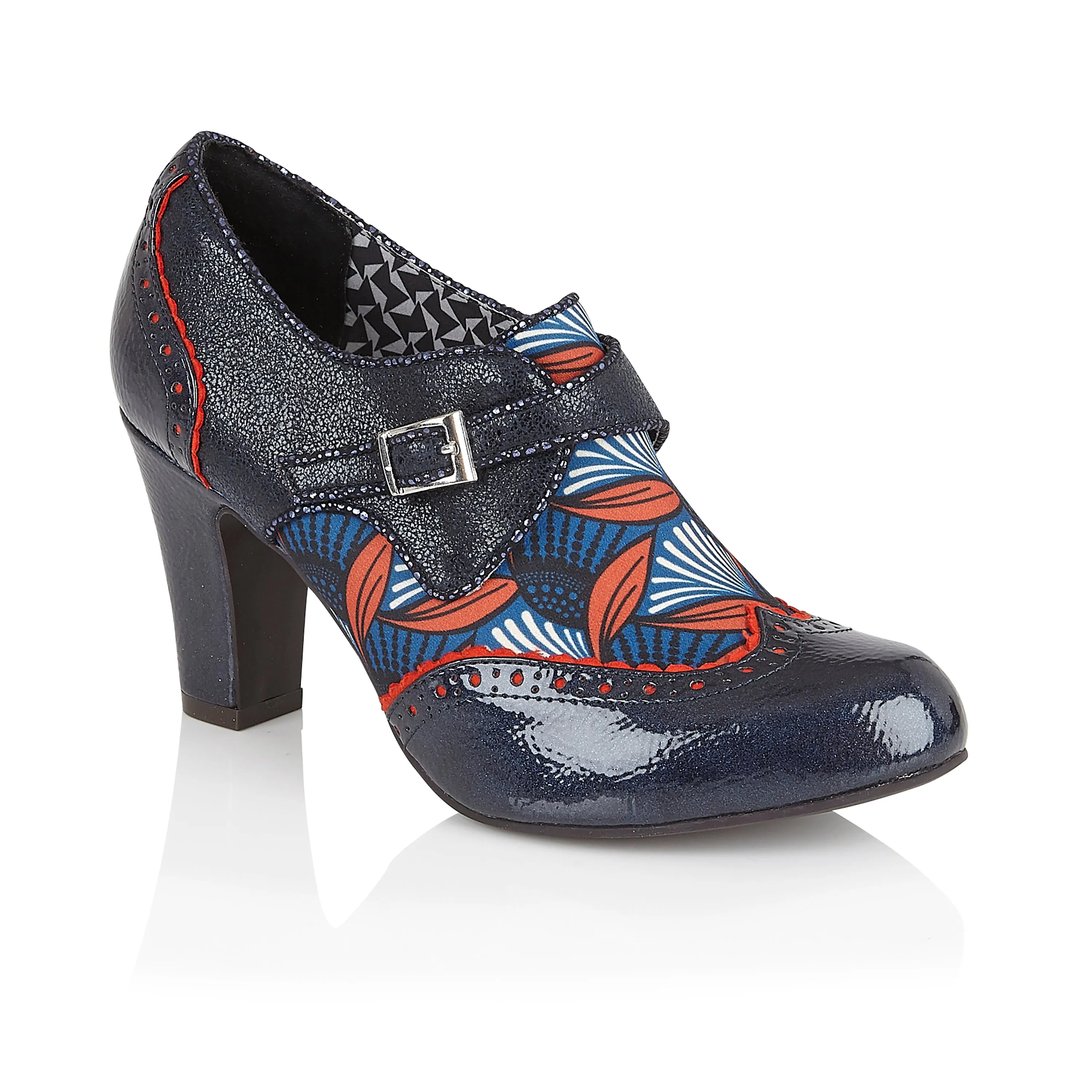 Tamsin Blue Orange Sturdy but Elegant Buckled Bootie by Ruby Shoo