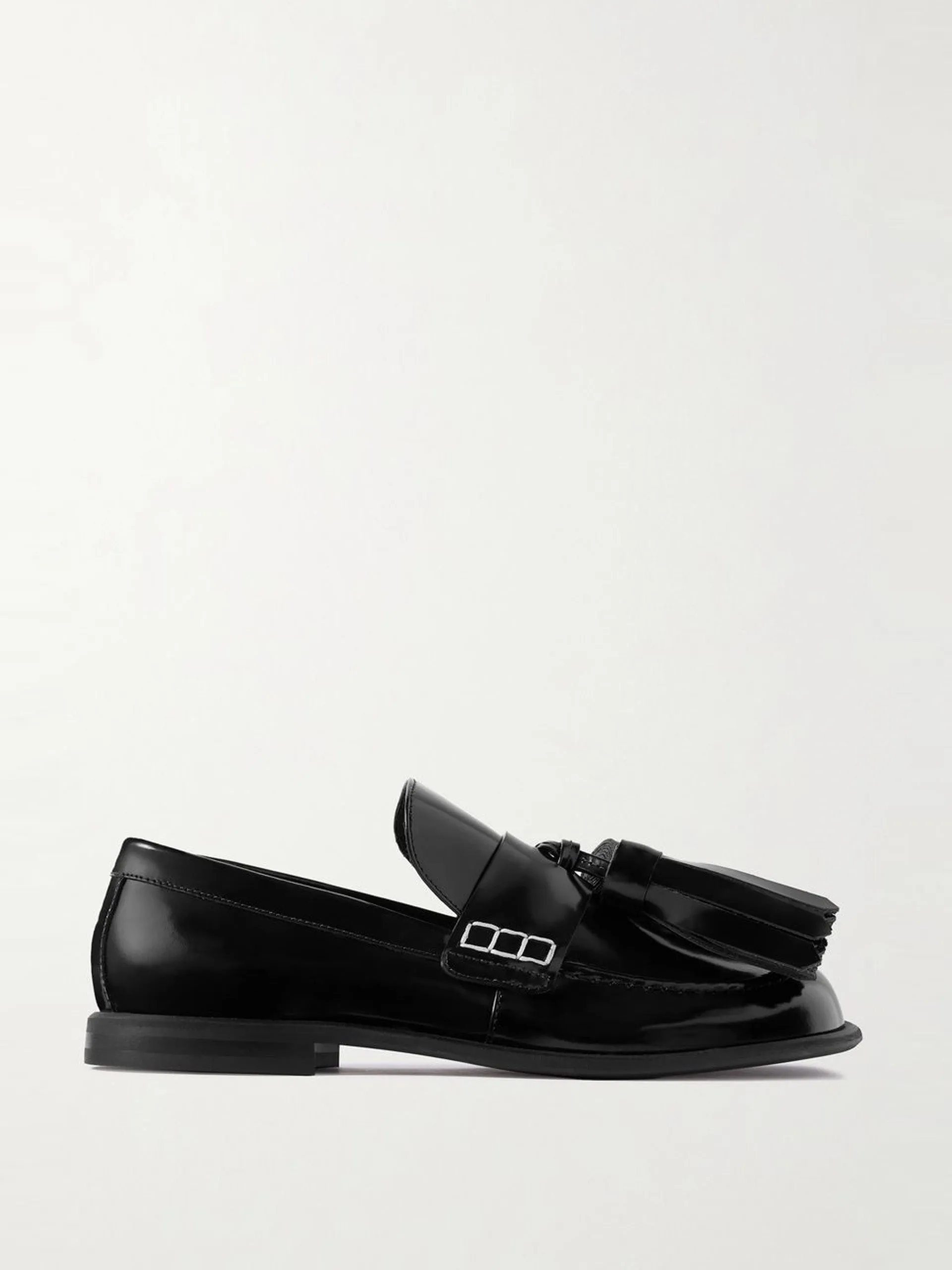 Tassel embellished patent-leather loafers
