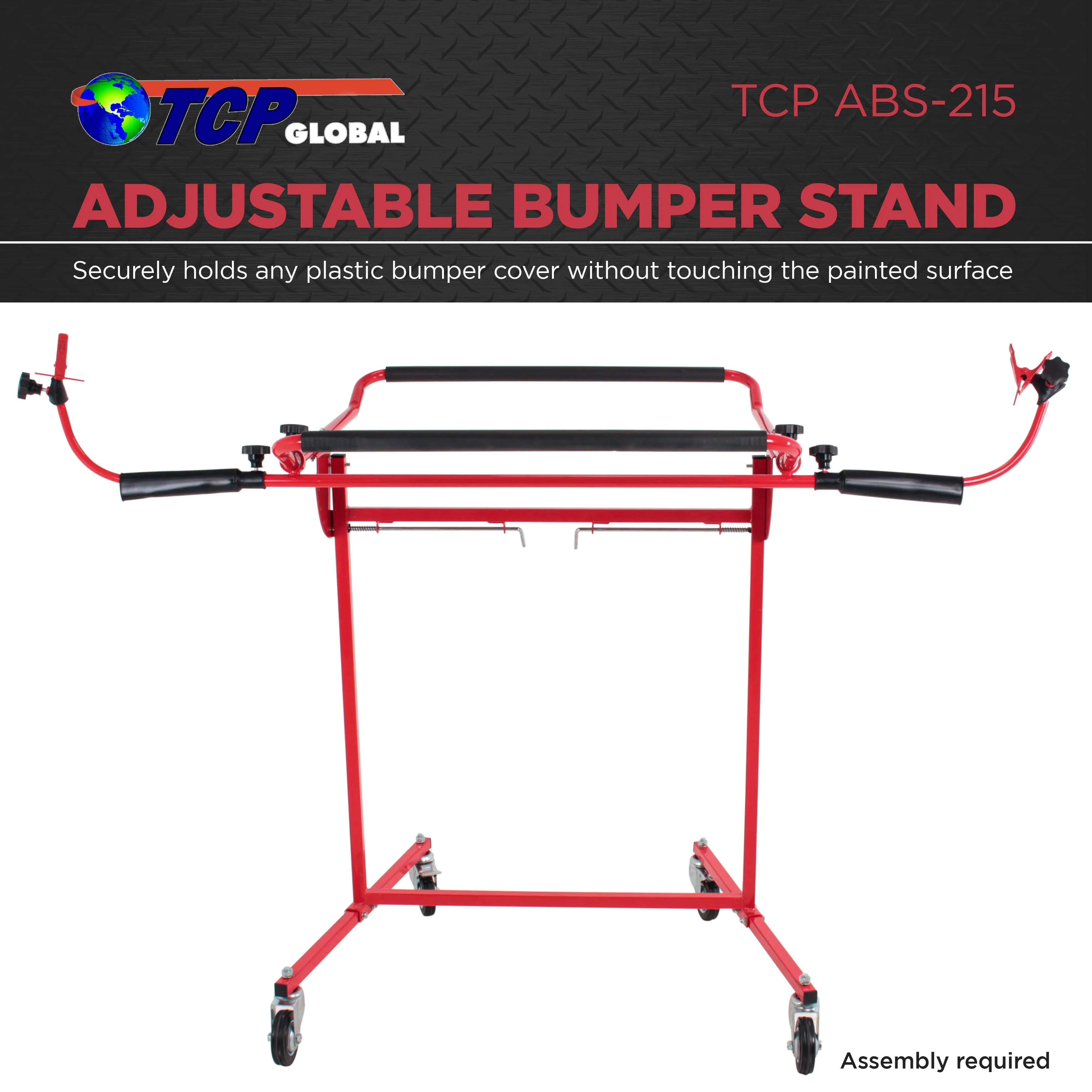 TCP Global Adjustable Bumper Stand - Holds Plastic Car Bumper Cover Automotive Bodyshop Repair - Multiple Angles, 5 Locking Positions - Paint Bodywork