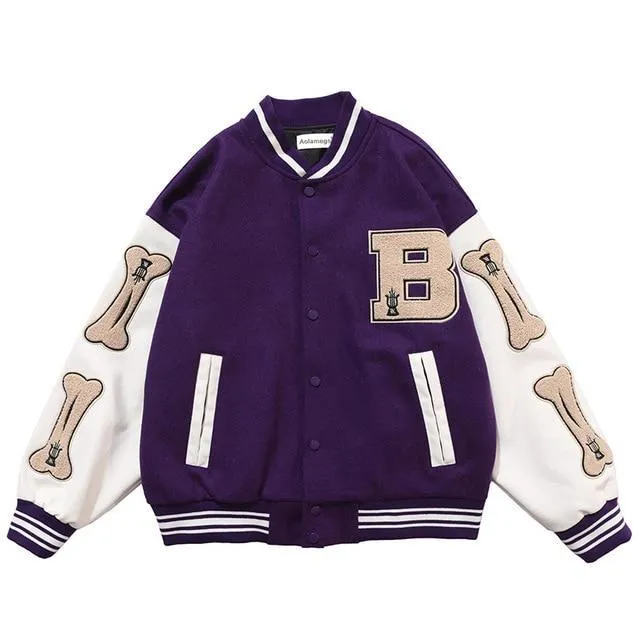 Teddy Baseball Jacket "Bone"