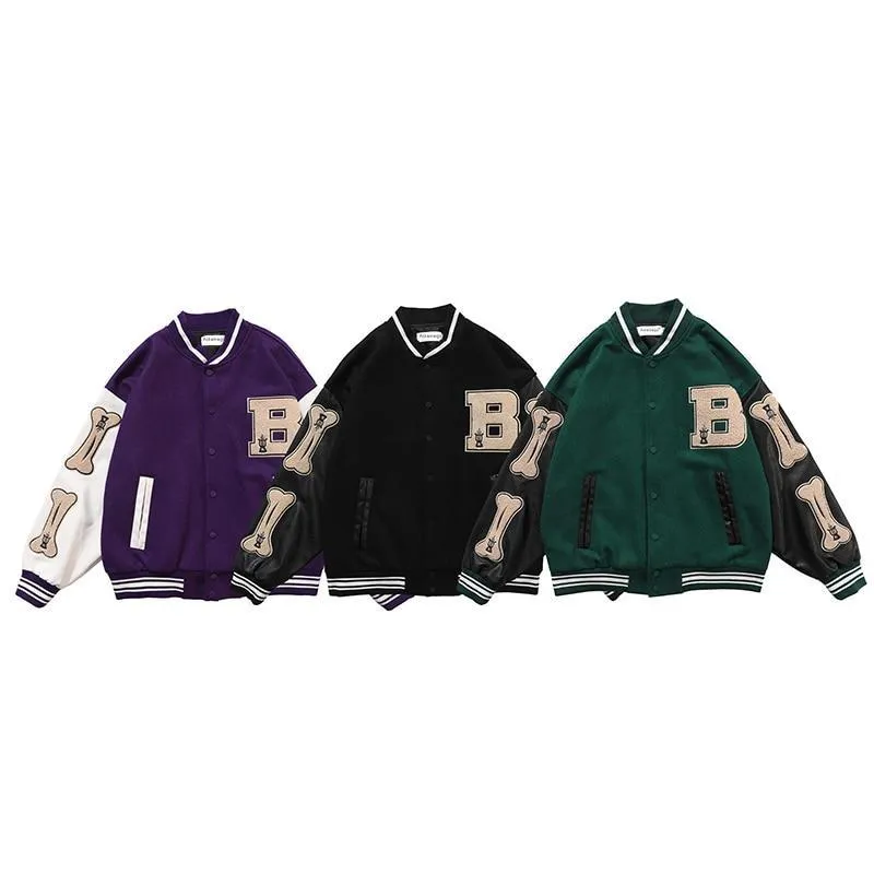 Teddy Baseball Jacket "Bone"