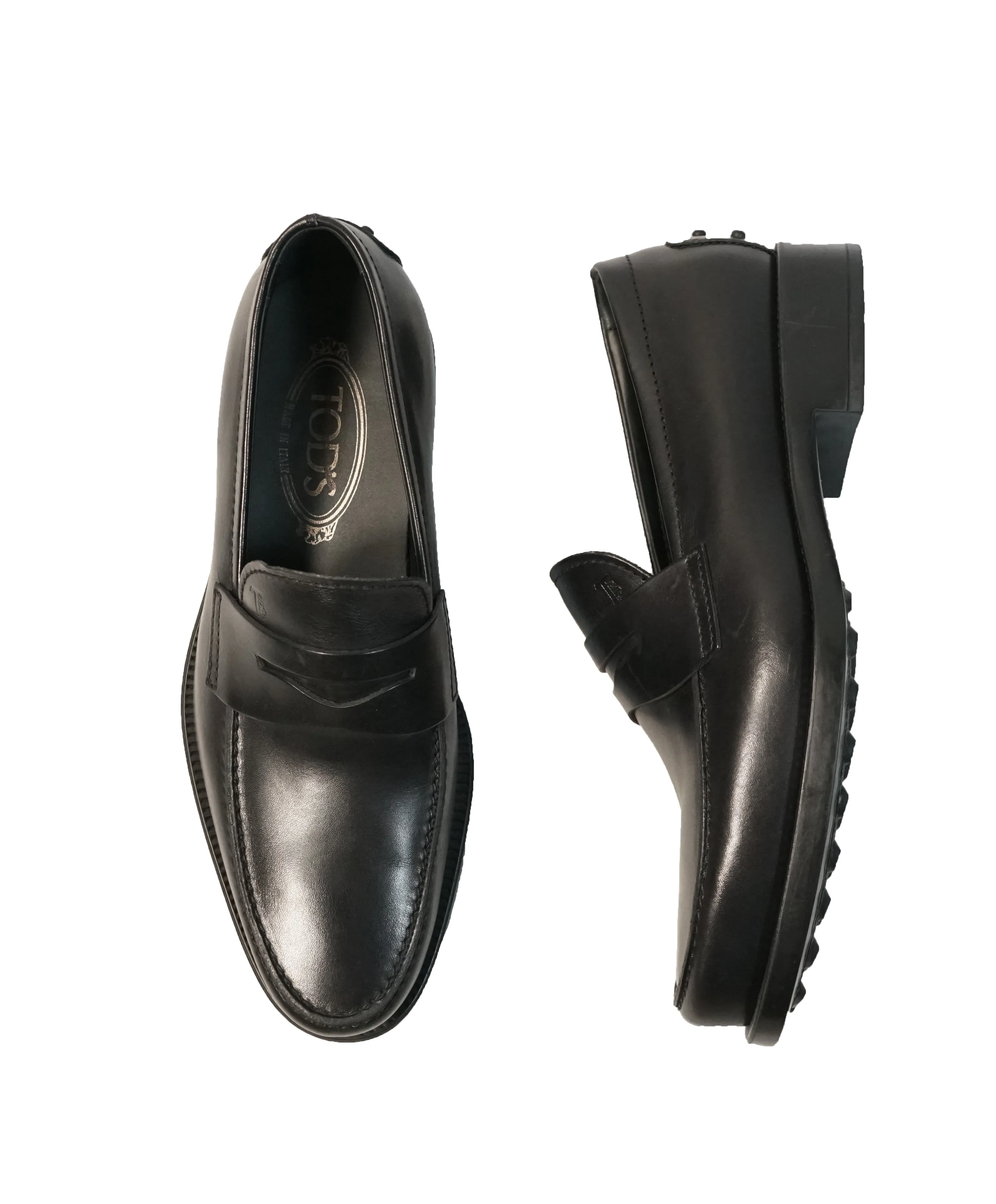 TOD’S - “Boston” Black Penny Loafers - 12 US