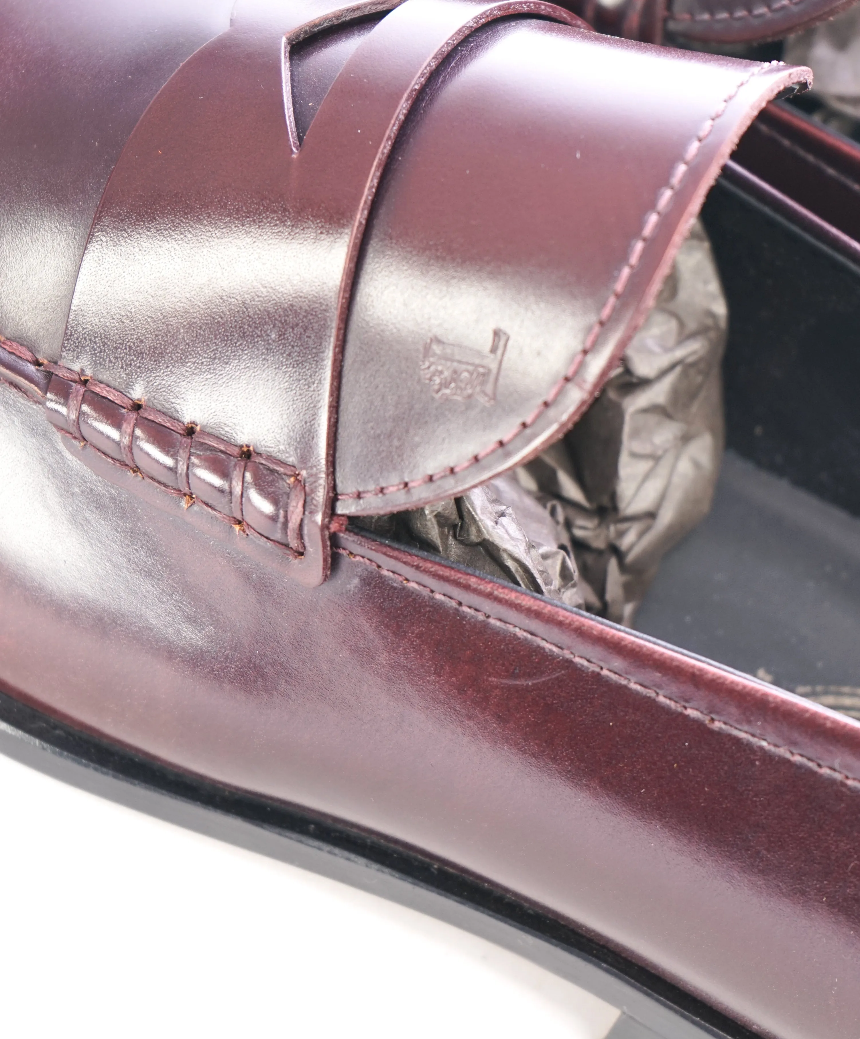 TOD’S - Burgundy Oxblood Penny Loafers “Boston /Devon” Leather Sole - 11.5US