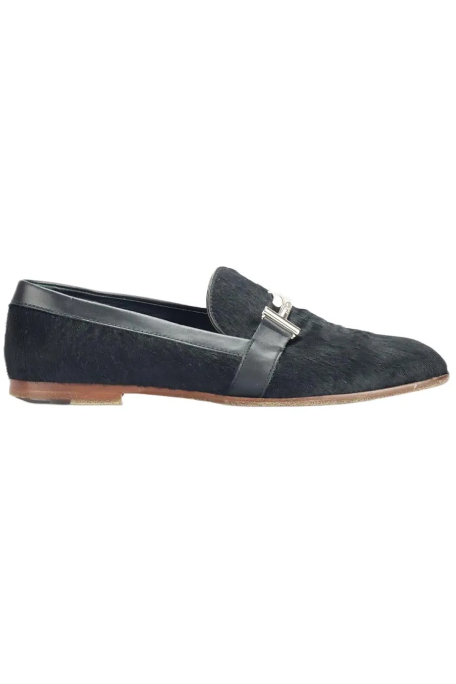 TOD'S CALF HAIR AND LEATHER LOAFERS EU 39.5 UK 6.5 US 9.5