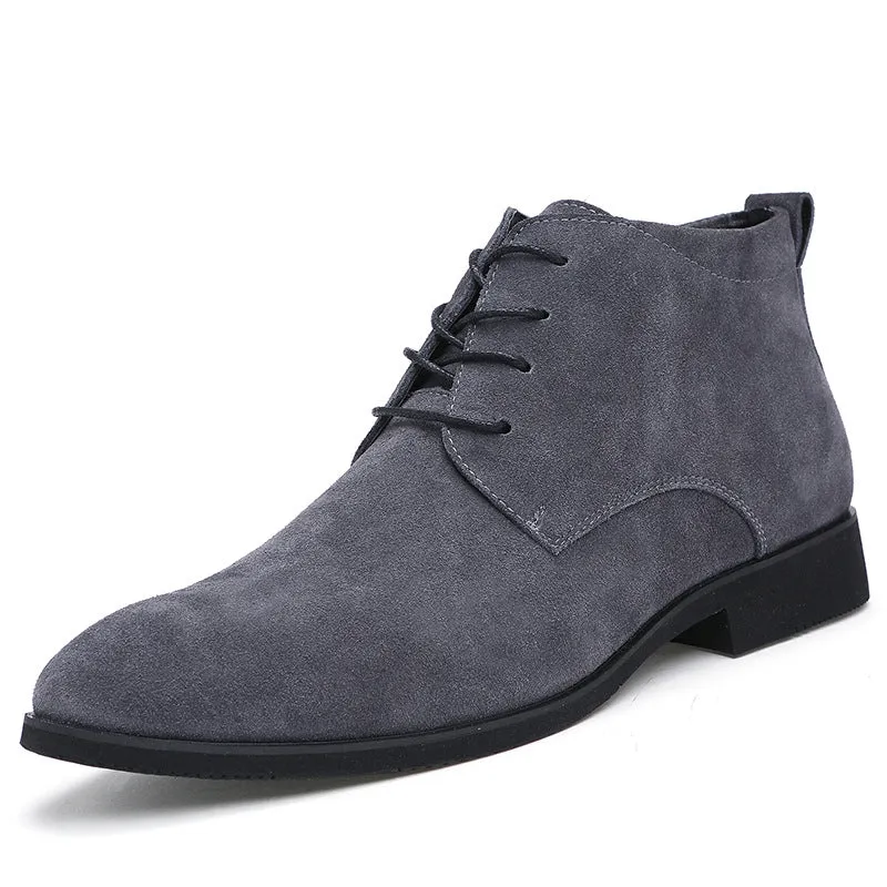 Trendy Men's Boots British Men's Shoes Pointed Leather Boots Korean Version Casual Boots Large Size Men's Martin Boots