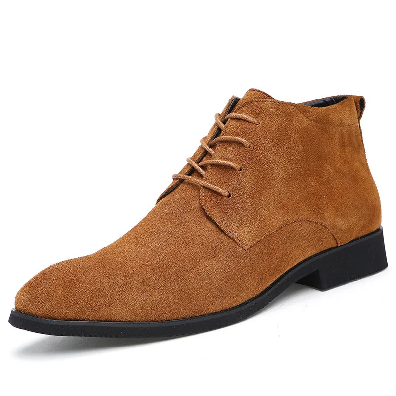 Trendy Men's Boots British Men's Shoes Pointed Leather Boots Korean Version Casual Boots Large Size Men's Martin Boots