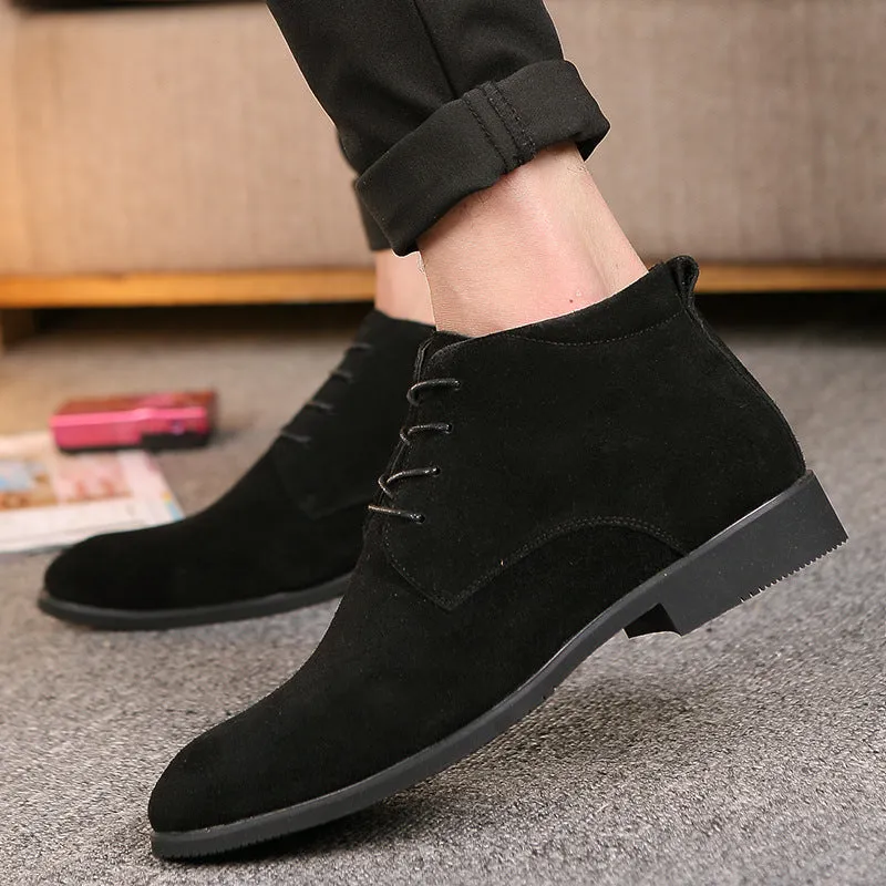 Trendy Men's Boots British Men's Shoes Pointed Leather Boots Korean Version Casual Boots Large Size Men's Martin Boots