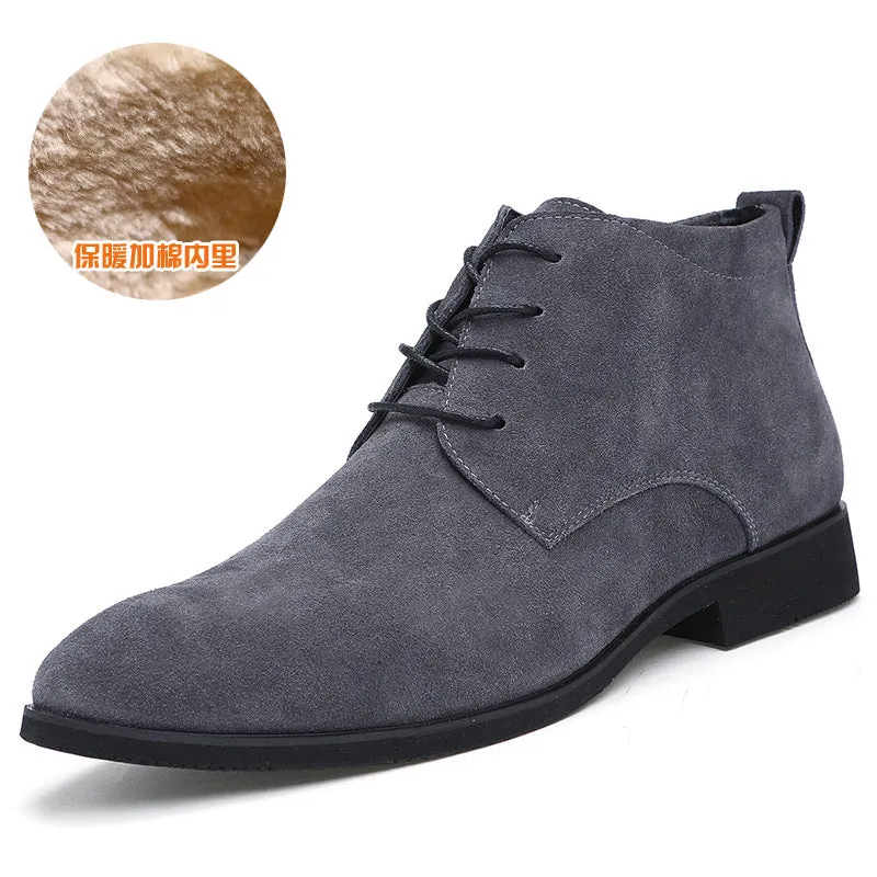 Trendy Men's Boots British Men's Shoes Pointed Leather Boots Korean Version Casual Boots Large Size Men's Martin Boots