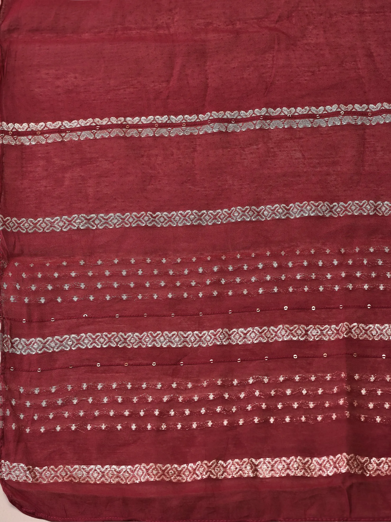 Women Poly Viscose Maroon Embroidered Kurta Comfort Pant Chanderi Dupatta