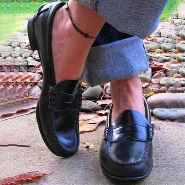 Women's Classic Slip-On Loafers with Stitched Detail