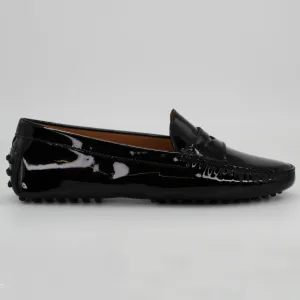 Women's Genuine Leather Vernice Driver Shoe in Nero Black (COND0402)