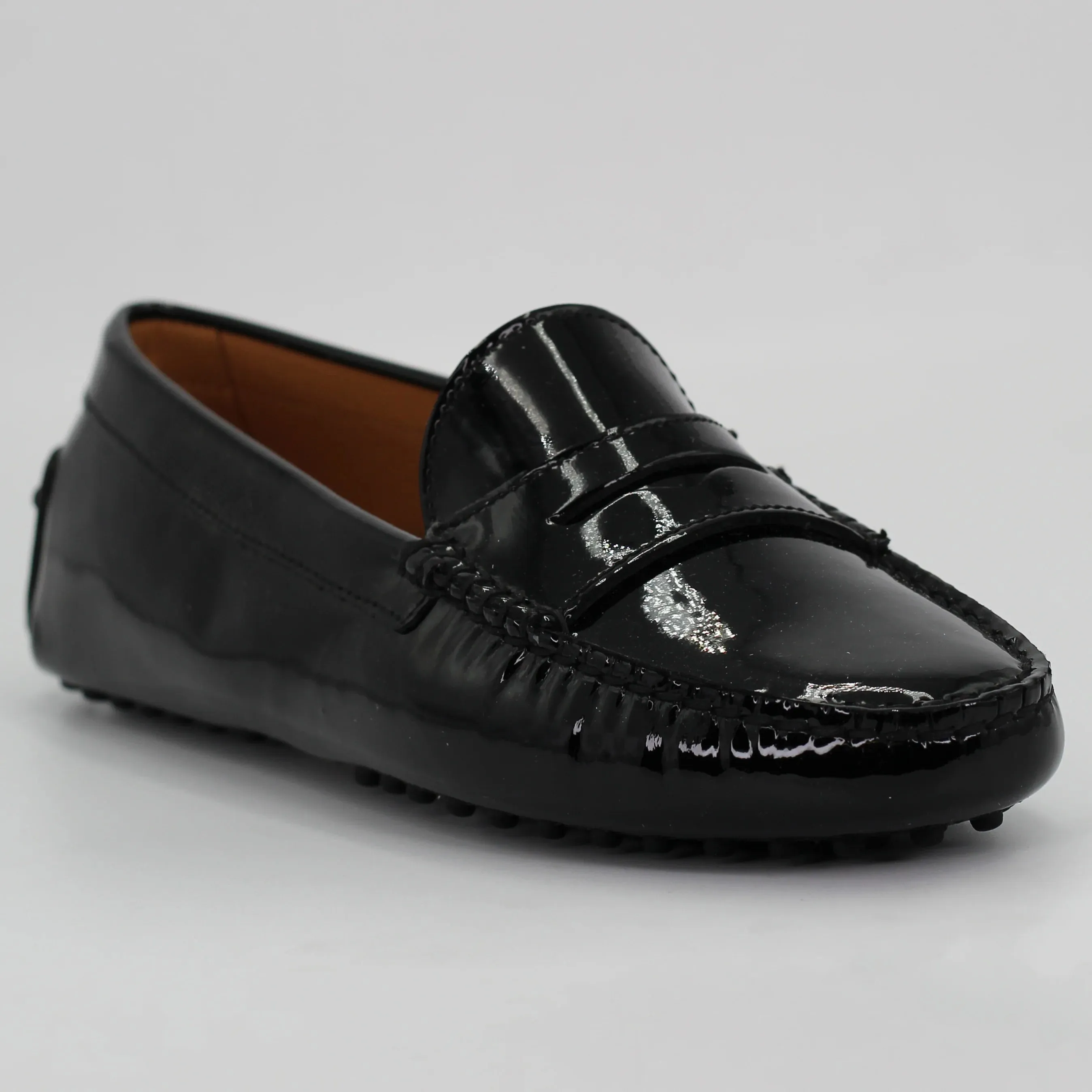 Women's Genuine Leather Vernice Driver Shoe in Nero Black (COND0402)